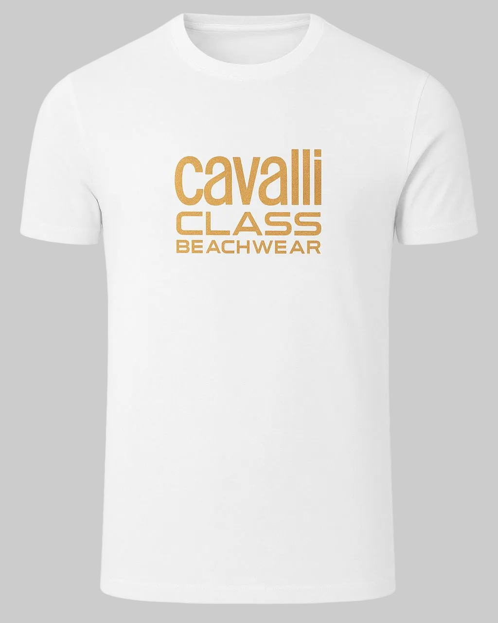 C.A.V-A.L.L.I C.L.A.S.S White T-shirt Gold Print
