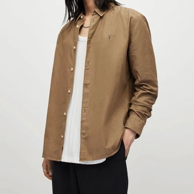 A.l.l.S.a.i.n.t.s HERMOSA RAMSKULL RELAXED FIT SHIRT Brown