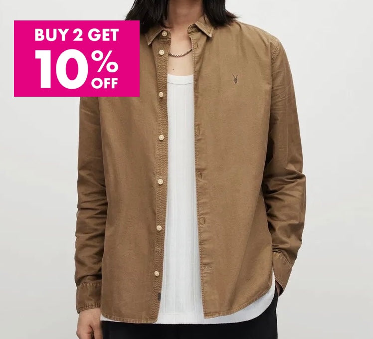A.L.L.S.A.I.T.N.S HERMOSA RAMSKULL RELAXED FIT SHIRT Brown