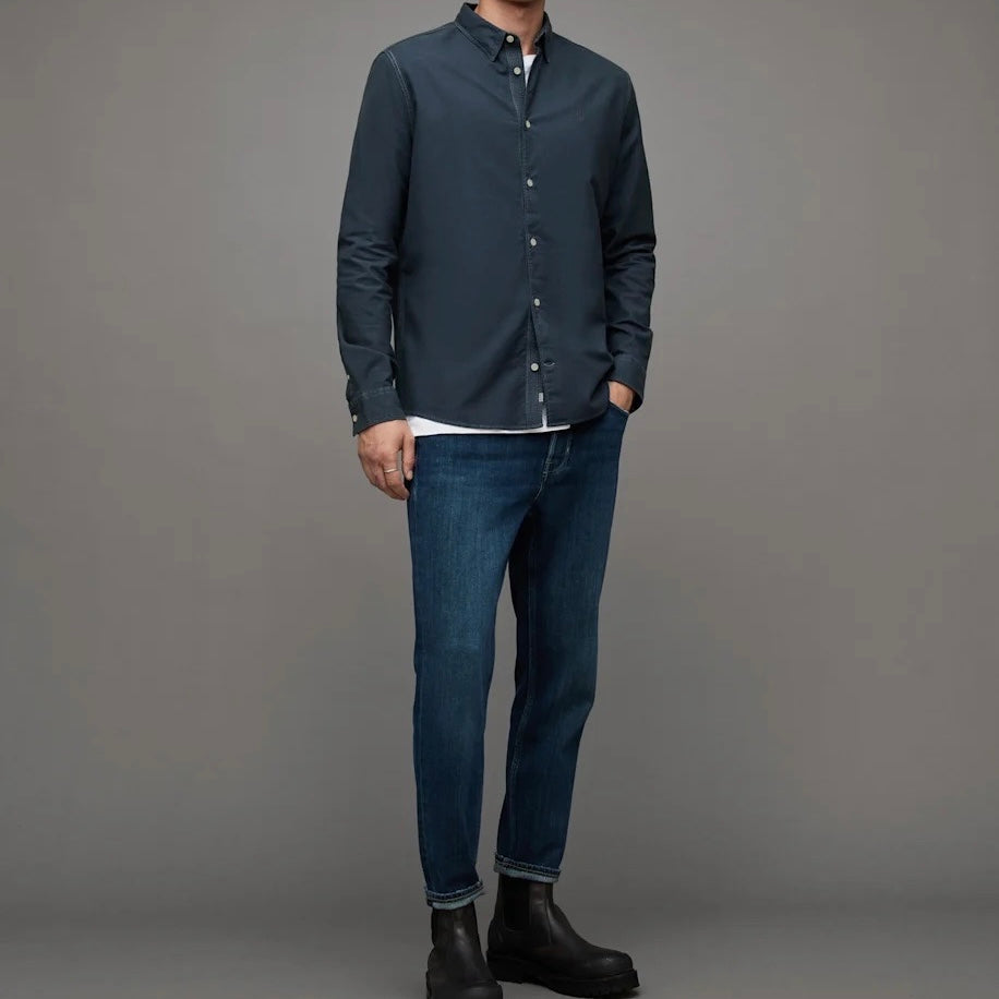 A.l.l.S.a.i.n.t.s HERMOSA RAMSKULL RELAXED FIT SHIRT Navy