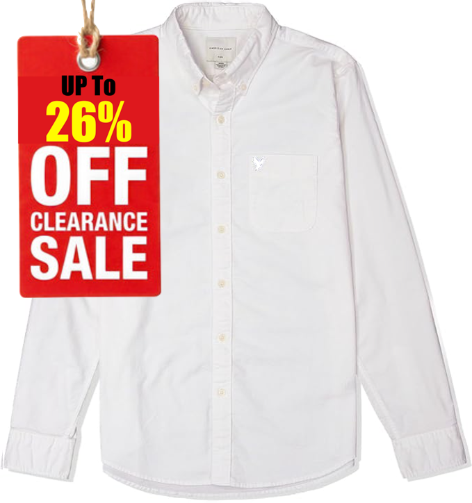 A.m.e.r-i.c.a.n. E.a.g.l.e. Everyday Oxford Button-Up Shirt (FLEX)White