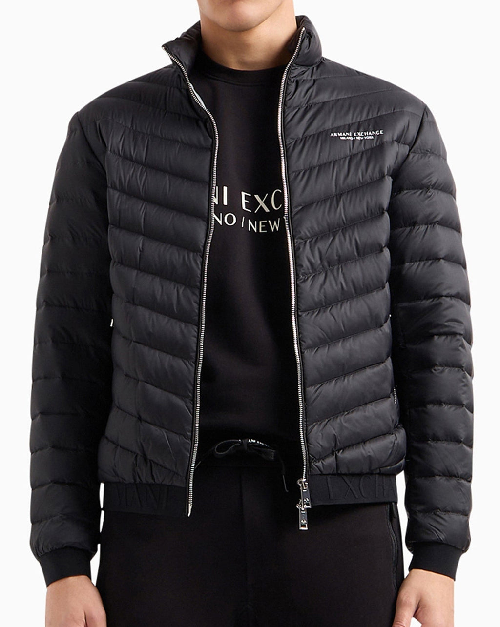 A.R.M.A.N.I E.X.C.H.A.N.G.E PADDED JACKET WITH ZIP