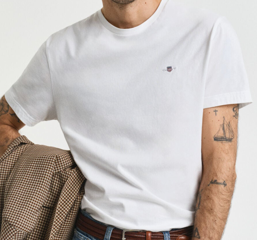 G.a-n.t Reg Shield SS t-shirt White