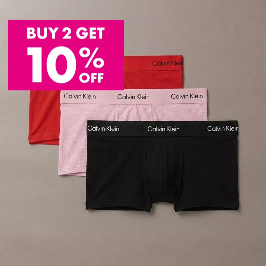 C.a.L.V-I.N. K.L.E.I.N. Cotton Stretch Low Rise Trunks 3-Pack (Multicolor)