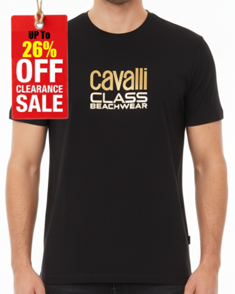 C.a.V-A.L.L.I C.L.A.S.S Black T-shirt Gold