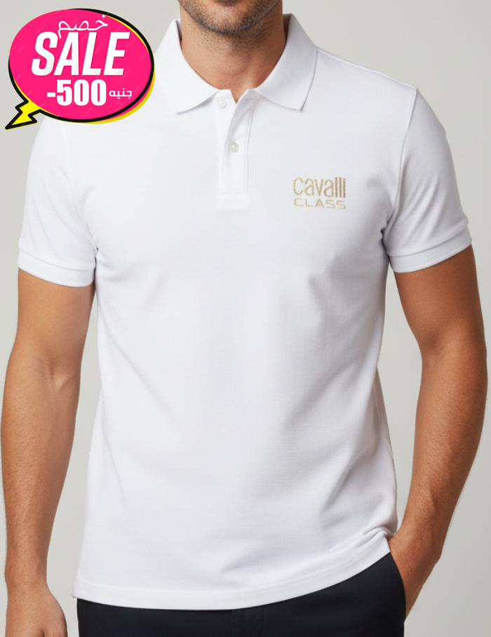 Cavalli Class White Polo Shirt Original Egypt