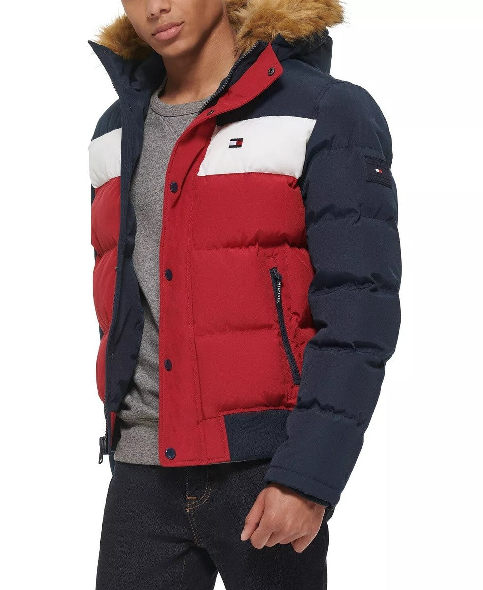 T.o.m.m.y H.i.l.f.i.g.e.r Puffer Jacket with Fur Hood (removable Fur)