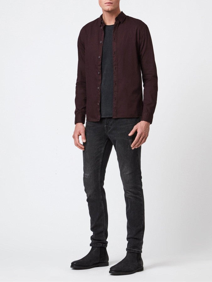 A.l.l.S.a.i.n.t.s HERMOSA RAMSKULL RELAXED FIT SHIRT Burgundy