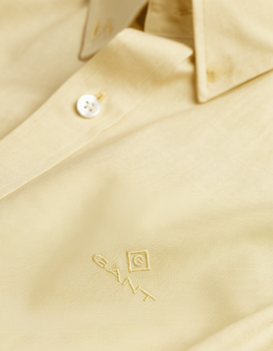 G.a.N-T Oxford Shirt With G Logo Regular Fit Shirt Light Yellow