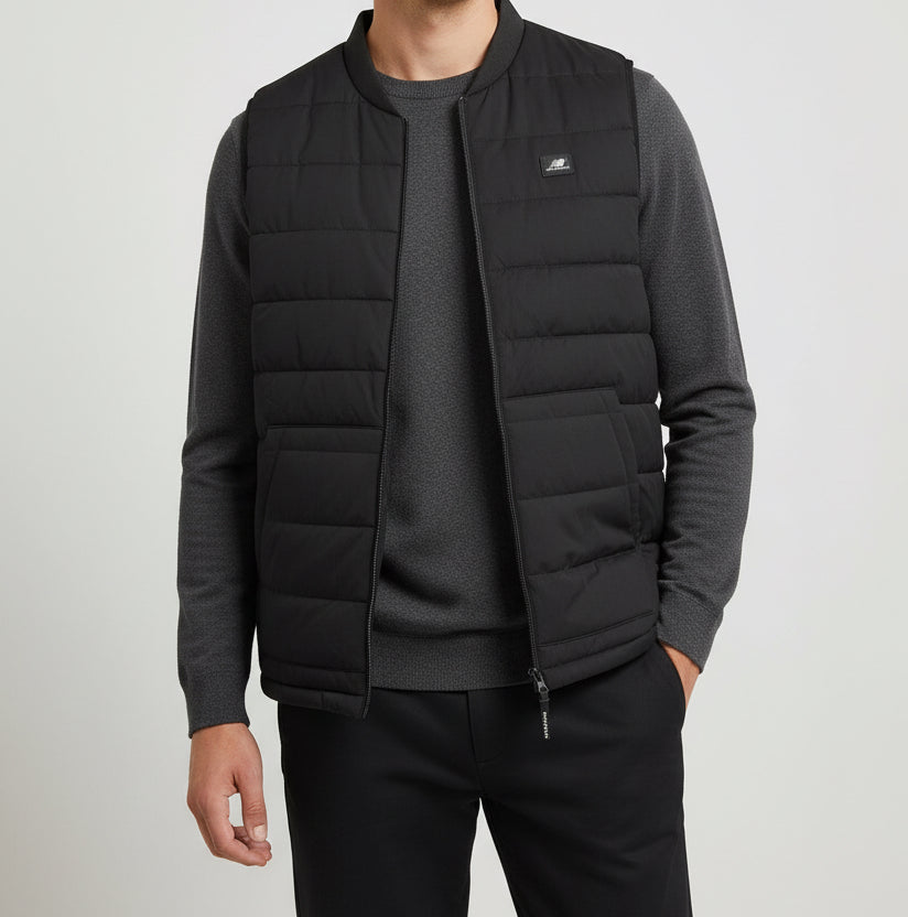 N.e.w B.a.l.a.n.c.e Black Puffer Tech Vest Quilted Comfort Black Puffer Full Zip with Pockets