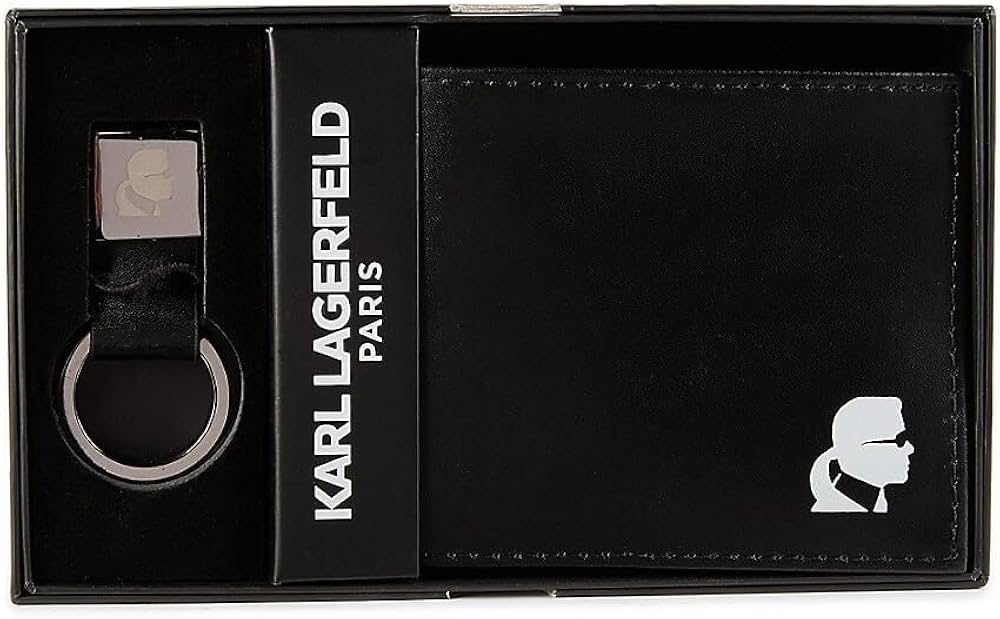 K-a/r_l L-a.g-e.r,f.e,l,d Paris Men's Leather Gift Set, Black, One Size