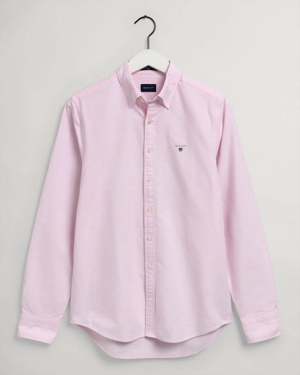 G.a.N-T. Regular Fit Shirt Long Sleeves Light Pink - logo on chest