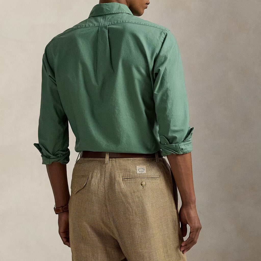 P.o-L.O R.A-L.P.H L.A.U-R.E.N Garment-Dyed Oxford Shirt Custom Fit Fatigue