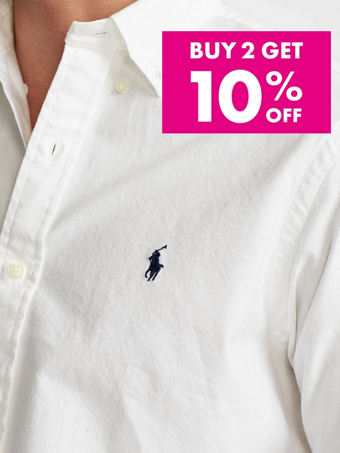 P.o-L.O R.A-L.P.H L.A.U-R.E.N Garment-Dyed Oxford Shirt Custom Fit White