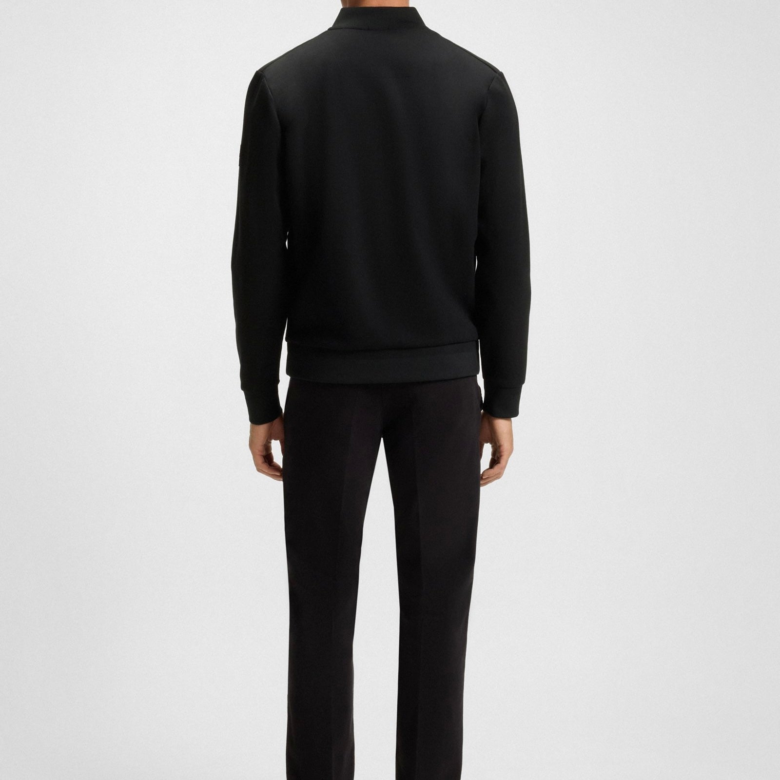 B.O.S.S ZIP-UP SWEATSHIRT WITH PADDED FRONT Black