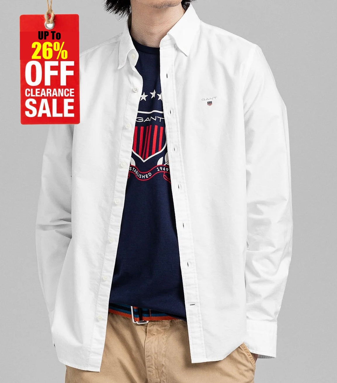 G.a.N-T Oxford Shirt Regular Fit White