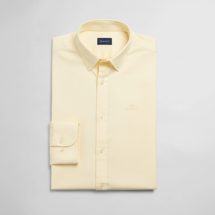 G.a.N-T Oxford Shirt With G Logo Regular Fit Shirt Light Yellow