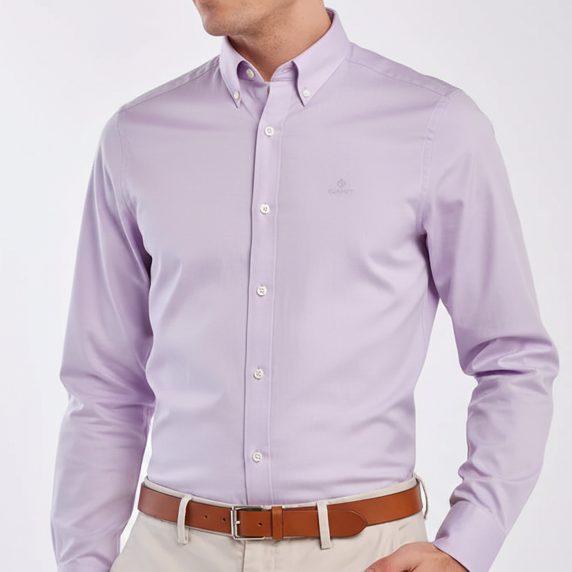 G.a.N-T. Regular Fit Shirt Long Sleeves Pale Purple