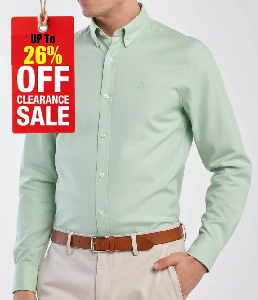 G.a.N-T Oxford Shirt With G Logo Regular Fit Shirt Light Green