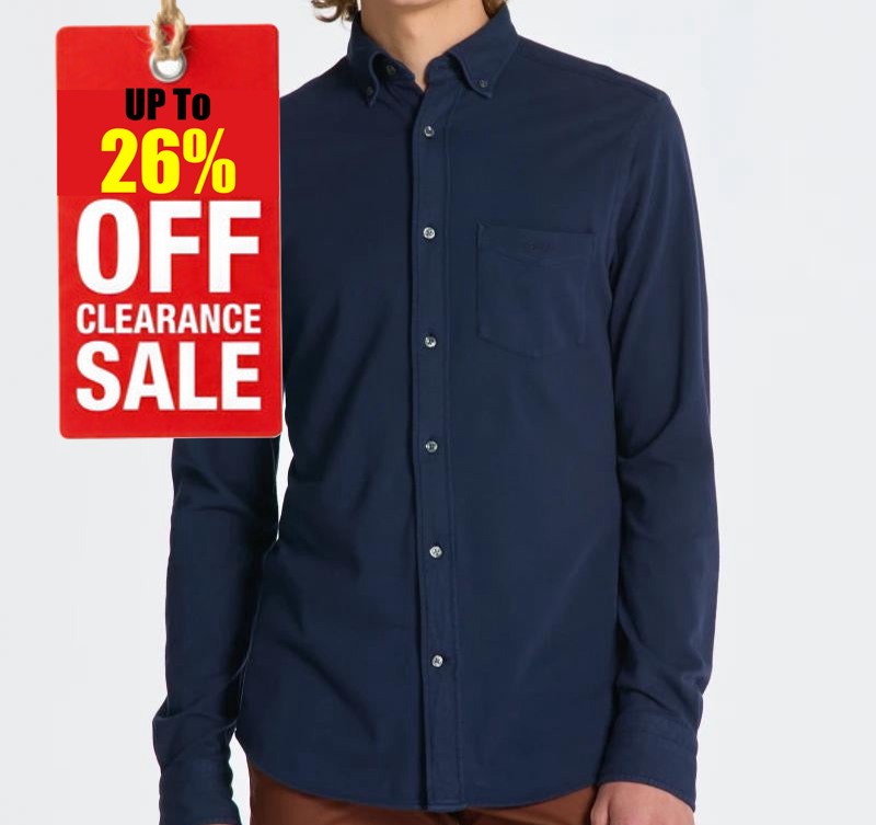 G.A.N.T REG GMNT DYED JERSEY PIQUE SHIRT Marine