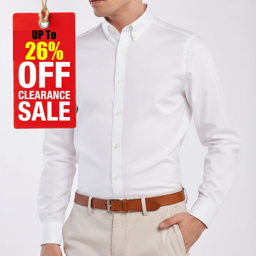 G.a.N-T Oxford Shirt With G Logo Regular Fit Shirt White