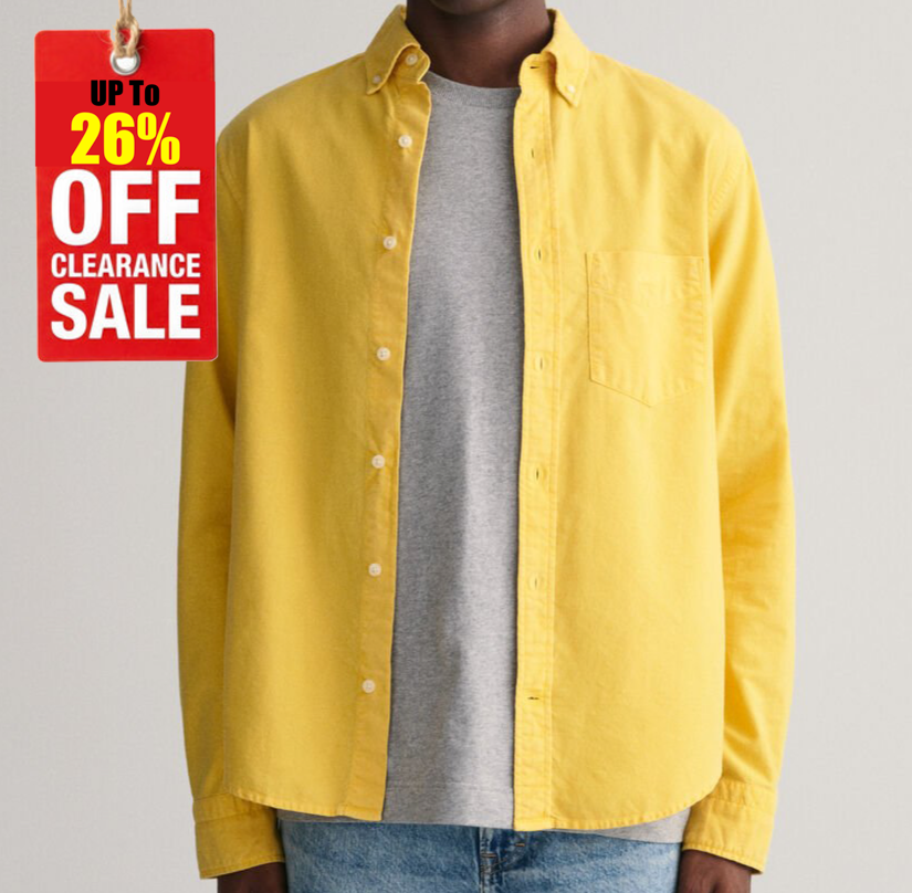 G.a.N.T Reg Ut Brushed Oxford Shirt Regular Fit Parchment Yellow