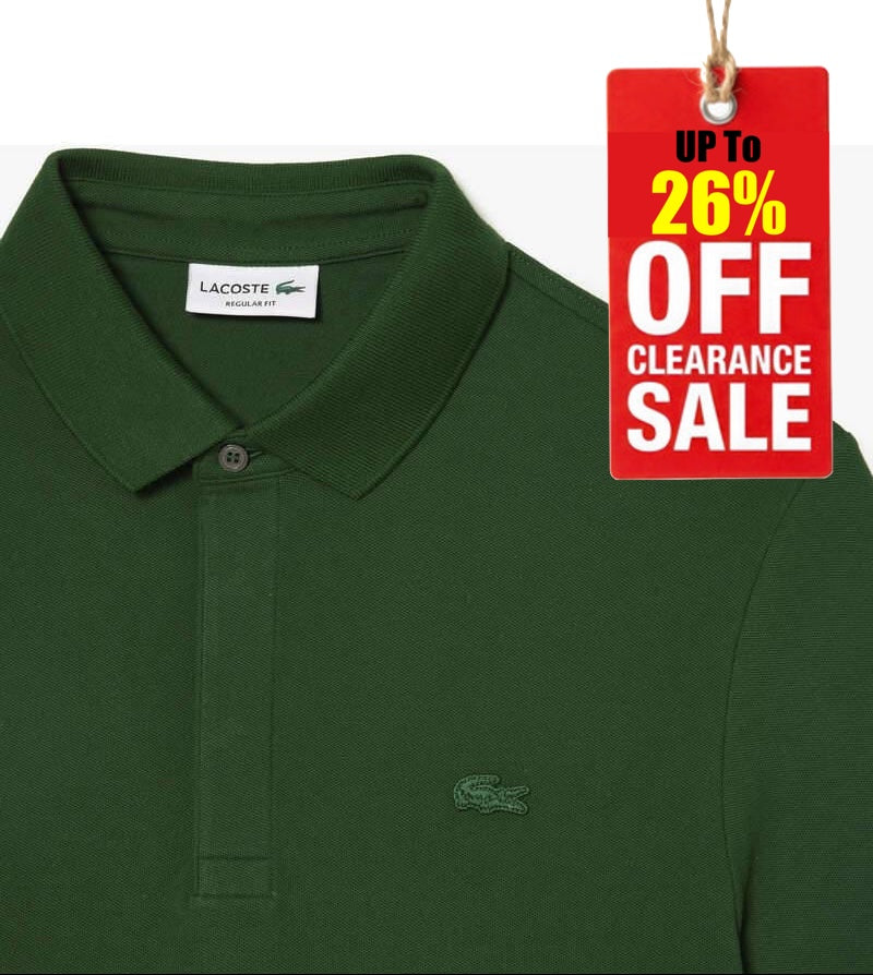 L.a.C.O-S.T.E. P.O.L.O. shirt Regular Fit Paris Stretch Pique Polo Shirt Green