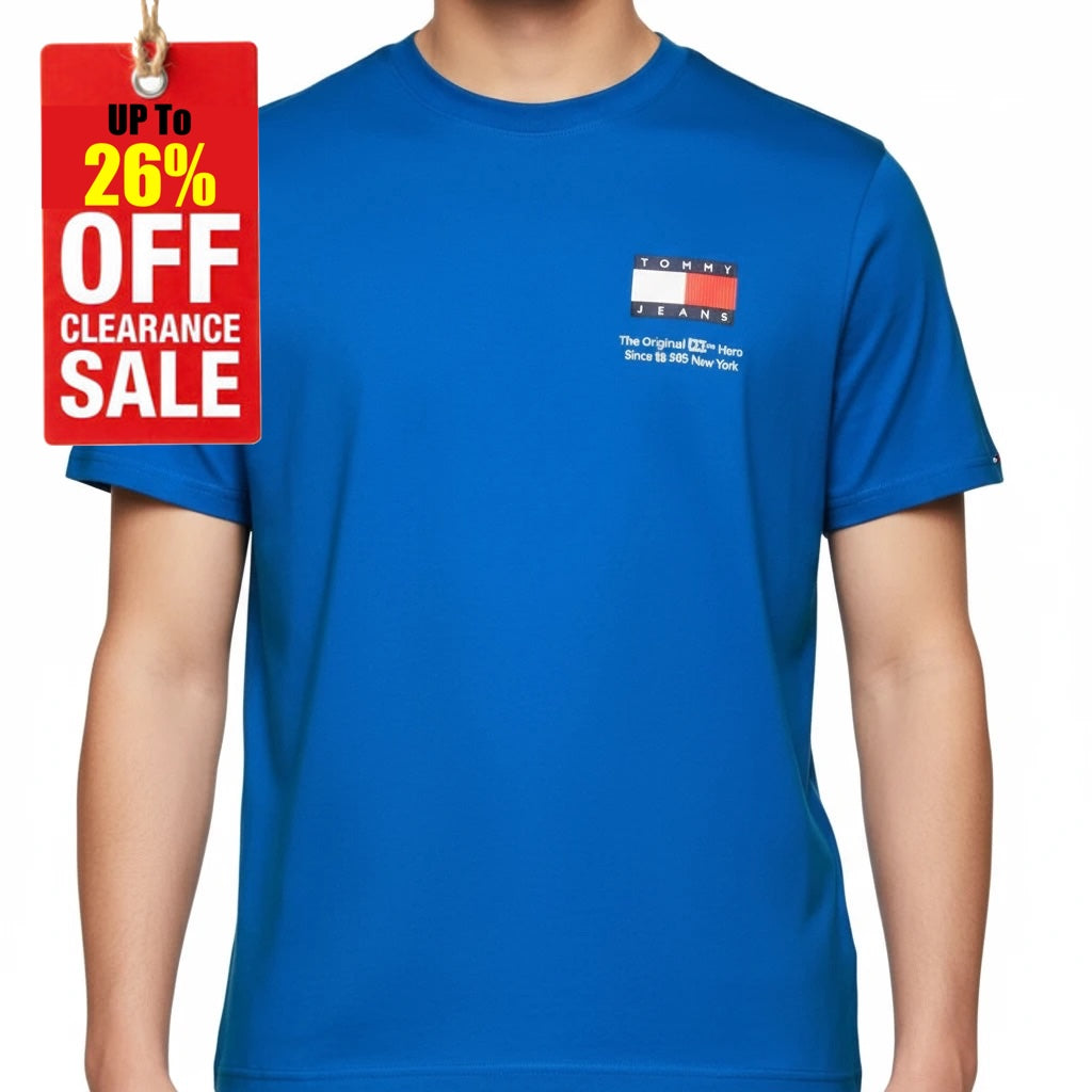 T.O.M.M.Y J.E.A.N.S LOGO CREW NECK T-SHIRT TJ Blue