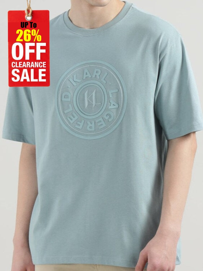 K.a.R-L. L.A.G.E.R.F.E.L.D. Circle Logo T-Shirt Slate Light Blue