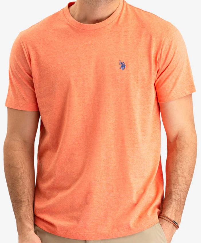 U.s P.o-L.O A.S.S.N. Men's Round Neck Short sleeve T-Shirt Bright Orange