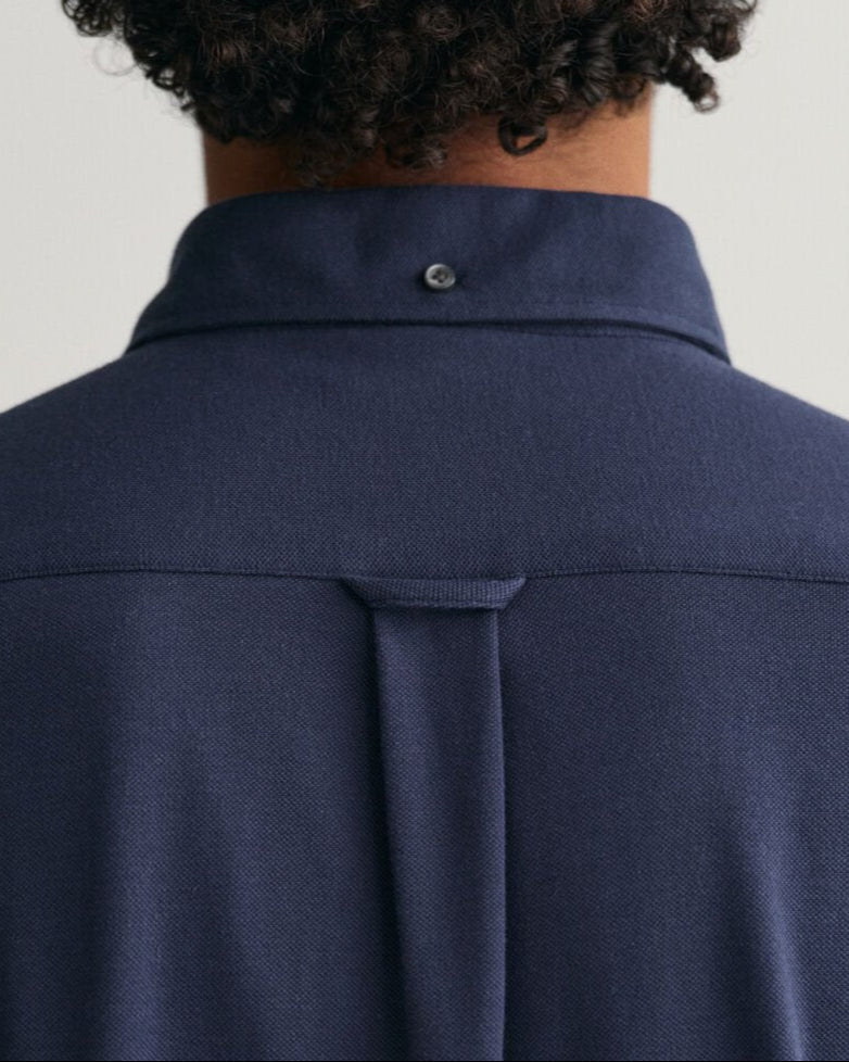 G.a-N.T. Regular Fit Jersey Piqué Shirt Blue Marine