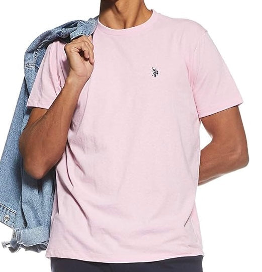 U.s P.o-L.O A.S.S.N. Men's Round Neck Short sleeve T-Shirt Pink