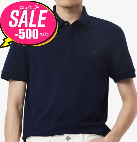 L.a.C.O-S.T.E. P.O.L.O. shirt Classic Fit Paris Stretch Pique Polo Shirt Navy Blue