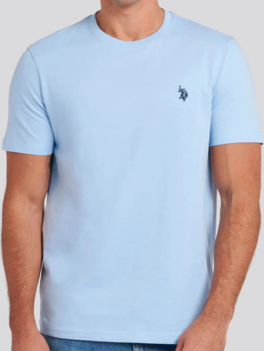 U.s P.o-L.O A.S.S.N.  Men's Round Neck Short sleeve T-Shirt Chambray Blue