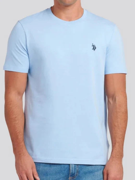 U.s P.o-L.O A.S.S.N.  Men's Round Neck Short sleeve T-Shirt Chambray Blue
