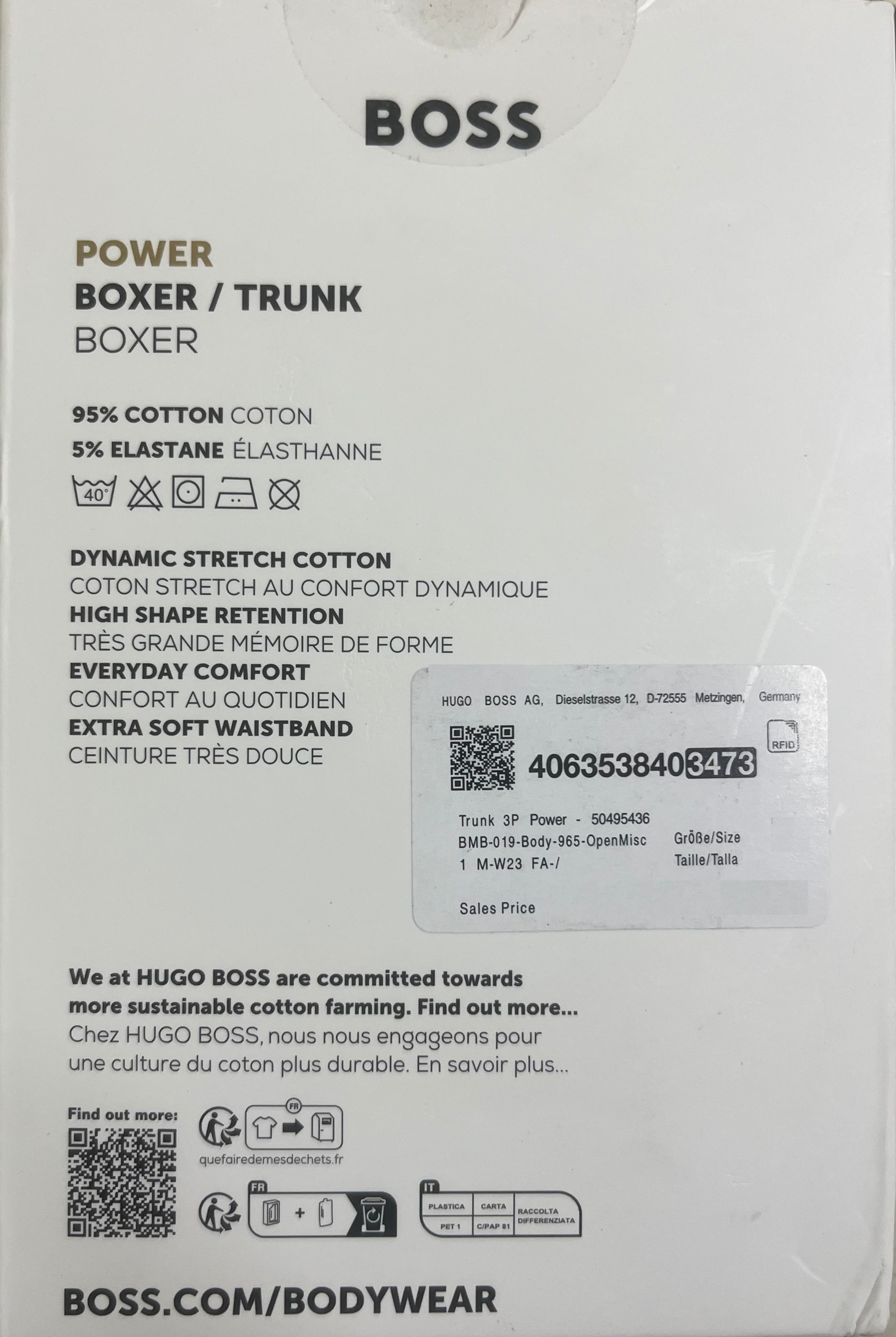 B.o-S.S. 3 Pack Power boxer / Trunks cotton stretch - Multi colors