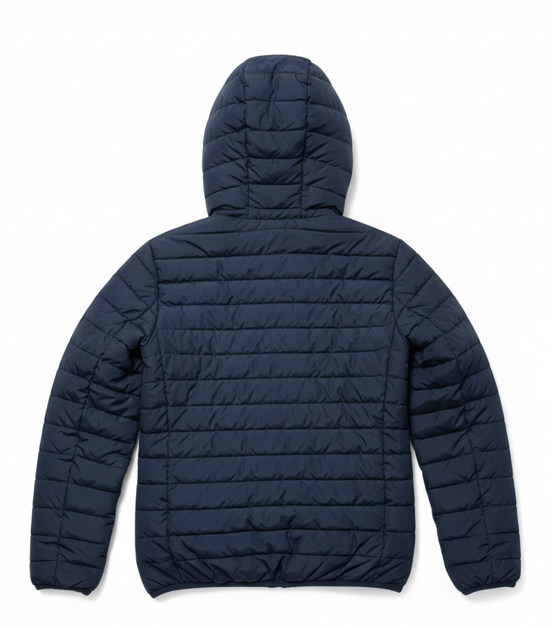 T.o.m.m.y H.i.l.f.i.g.e.r Men's Lined Hooded Water Resistant Puffer Jacket Coat Blue