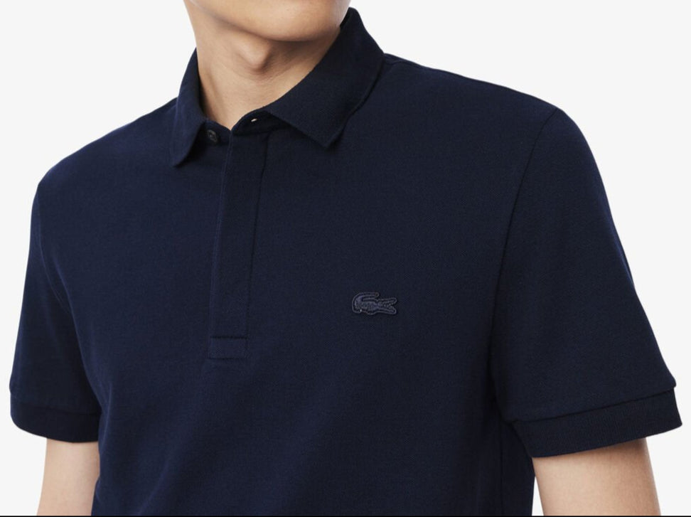 L.a.C.O-S.T.E. P.O.L.O. shirt Classic Fit Paris Stretch Pique Polo Shirt Navy Blue