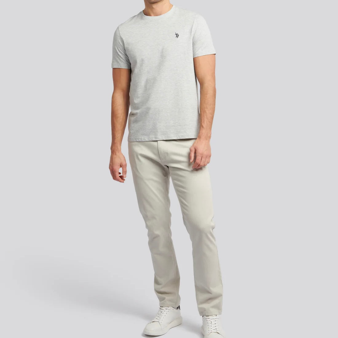 U.s- P.o.l.o. A.s.s.n. Men's Round Neck Short sleeve T-Shirt Gray