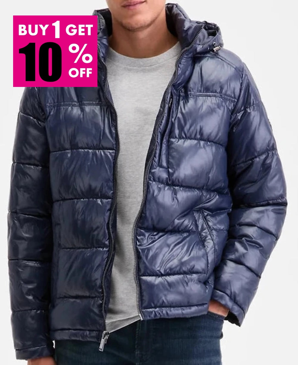 M.i-c.H.a.e.l K.O-r_s AIRDRIE SHINY PUFFER JACKET Chest Pocket - Winter jacket - Midnight Blue (Removable Hood)