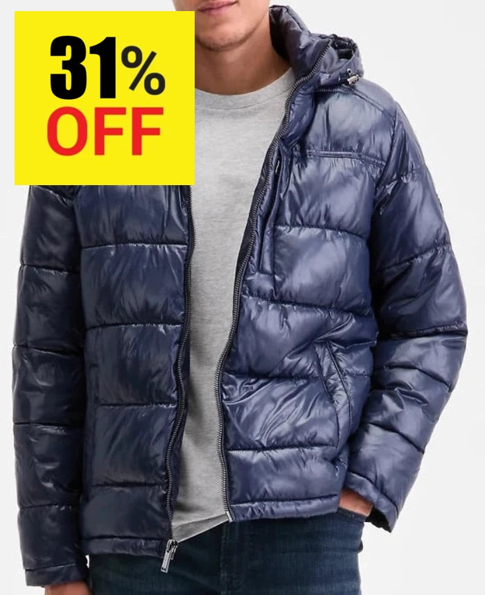 M.i-c.H.a.e.l K.O-r_s AIRDRIE SHINY PUFFER JACKET Chest Pocket - Winter jacket - Midnight Blue (Removable Hood)