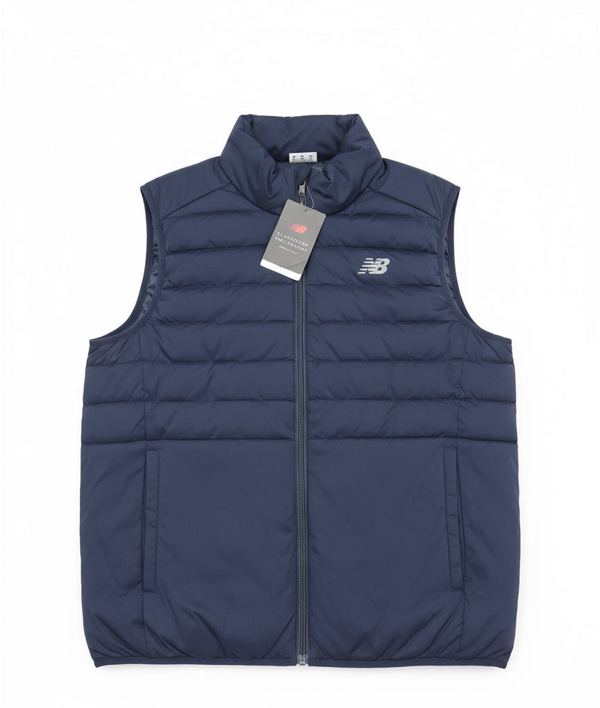 New Balance Blue Puffer Tech Vest Quilted Comfort Blue Puffer Full Zip with Pockets