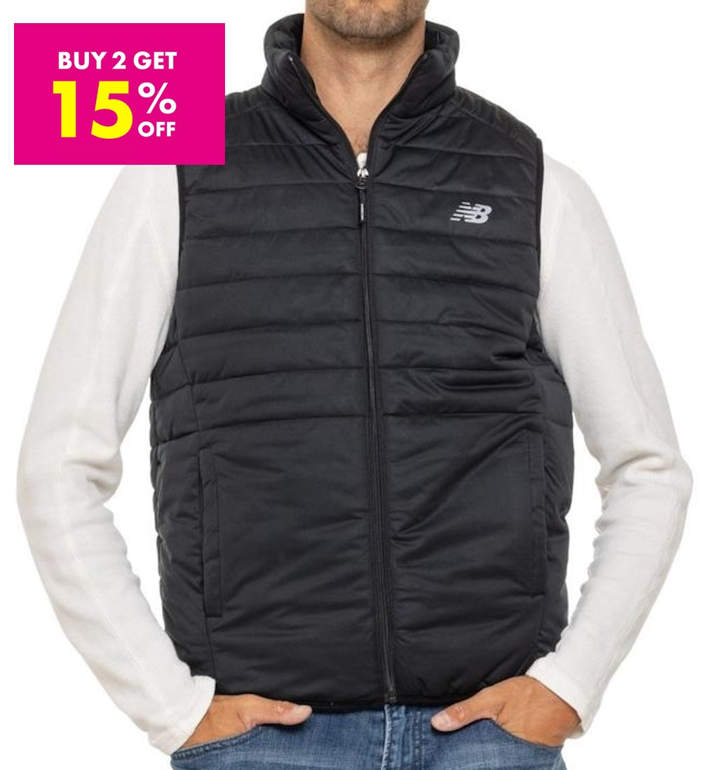 N.e.w B.a.l.a.n.c.e Black Puffer Tech Vest Quilted Comfort Black Puffer Full Zip with Pockets