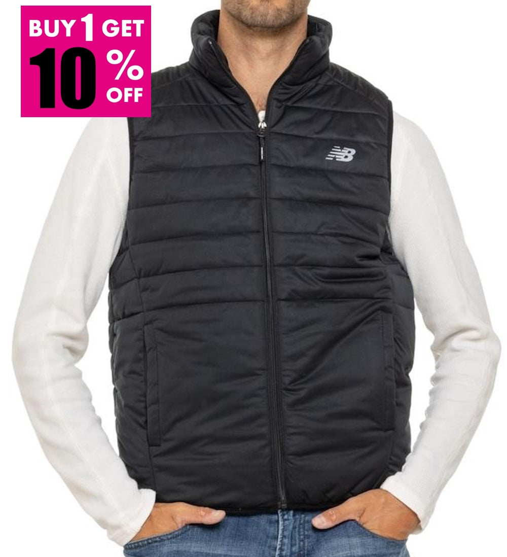 N.e.w B.a.l.a.n.c.e Black Puffer Tech Vest Quilted Comfort Black Puffer Full Zip with Pockets