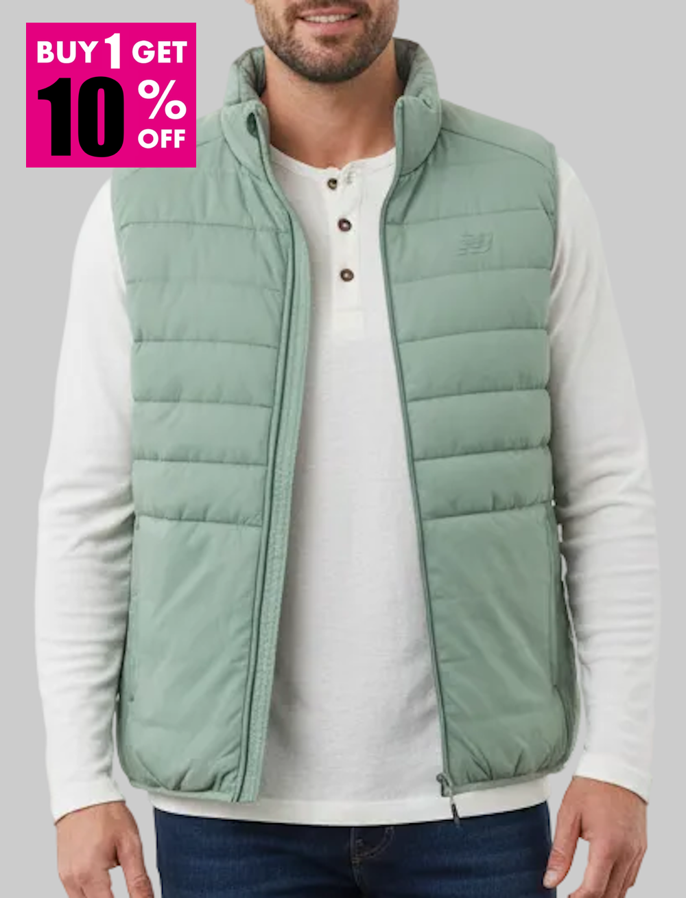 N.e.w B.a.l.a.n.c.e Puffer Tech Vest Quilted Comfort Mint Green Puffer Full Zip with Pockets