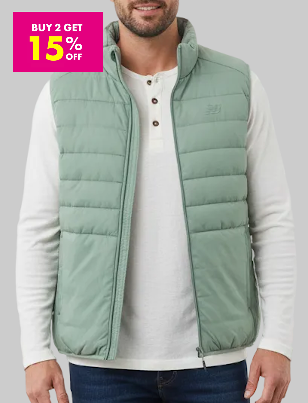 N.e.w B.a.l.a.n.c.e Puffer Tech Vest Quilted Comfort Mint Green Puffer Full Zip with Pockets