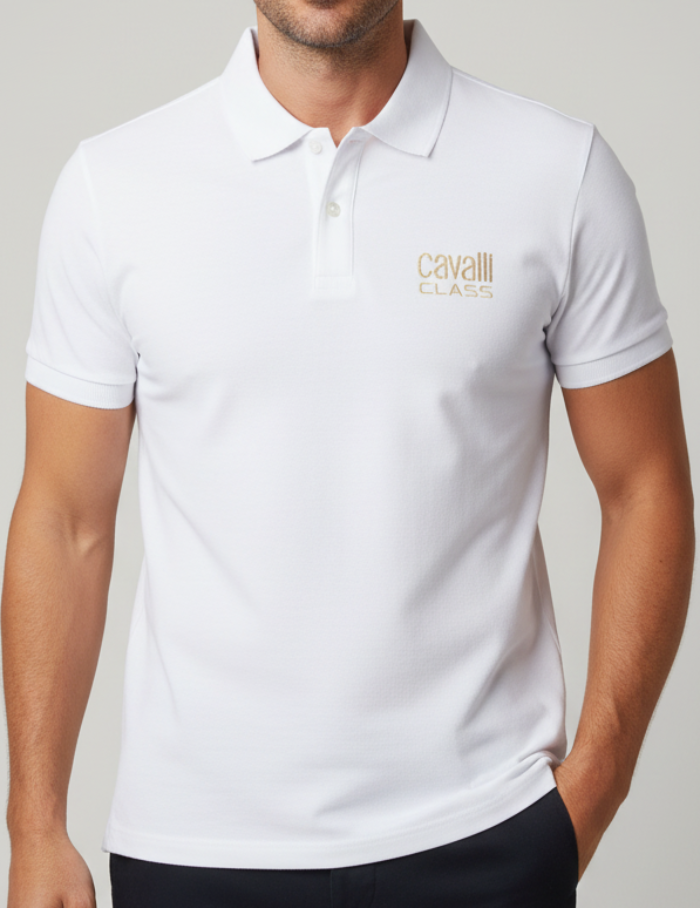 Cavalli Class White Polo Shirt Original Egypt