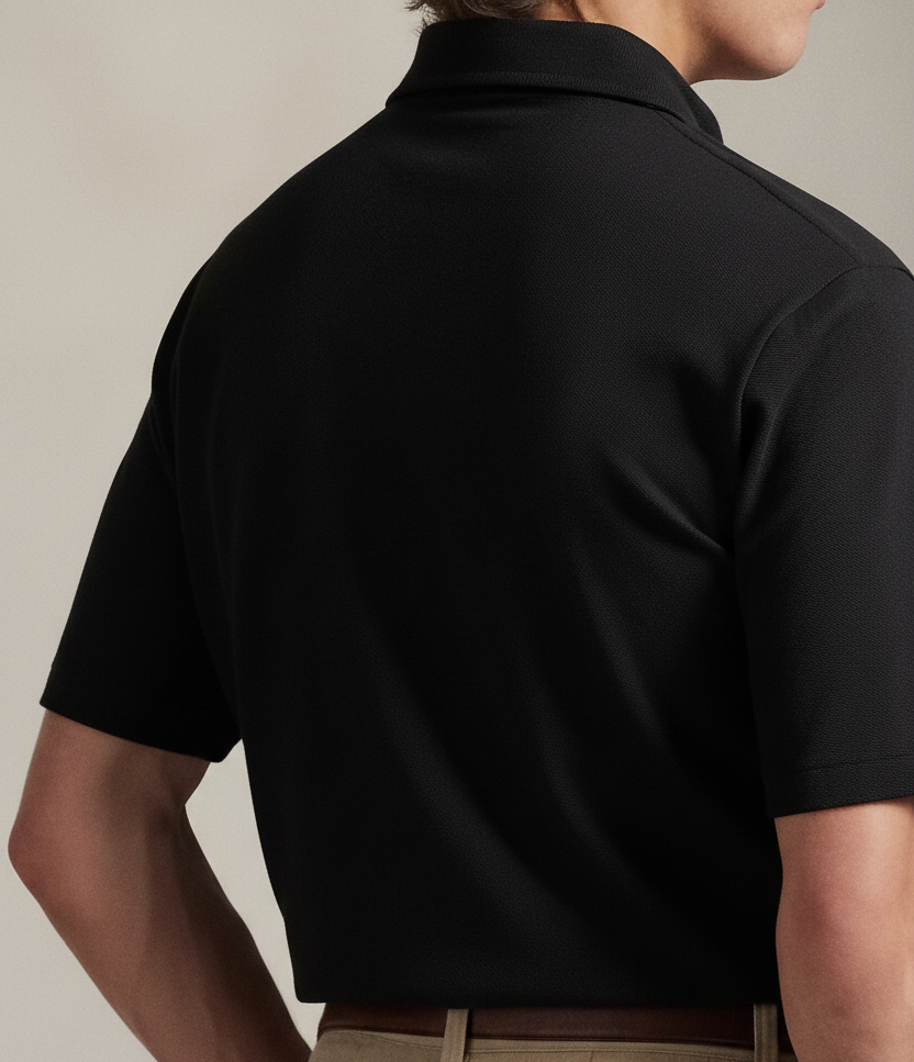 Original Custom Fit Polo Bear Mesh Polo Shirt black in Egypt