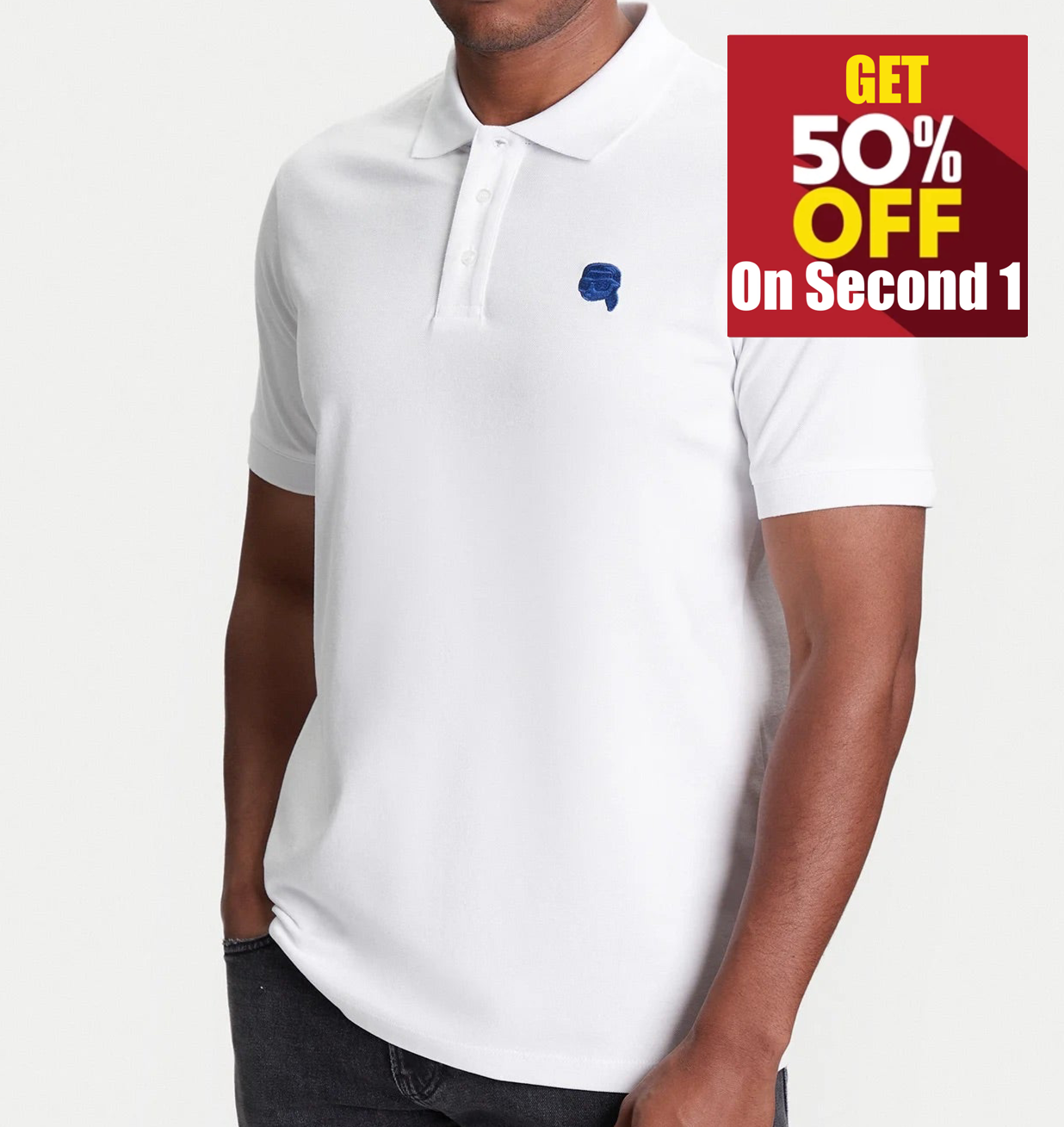 Karl Lagerfeld White Polo Shirt Original Egypt