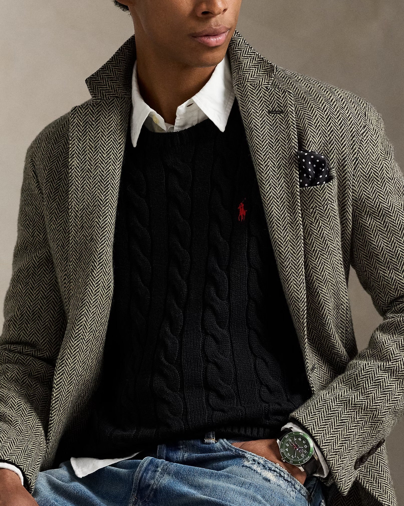 Polo Ralph Lauren Cable Knit Black Pull Over Original Egypt